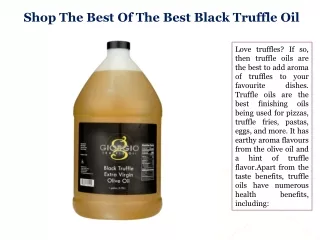 Shop The Best Of The Best Black Truffle Oil