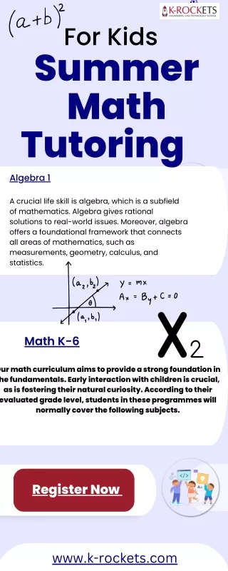 Get the best summer math tutoring for children PK-12  