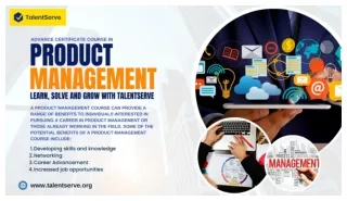 Advanced Certificate Course In Product Management _ Learn, Solve And Grow With TalentServe