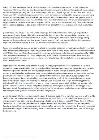Abu Togel - Situs Judi Online Terpercaya 2023, Oleh Indonesia