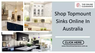 Shop Topmount Sinks Online In Australia