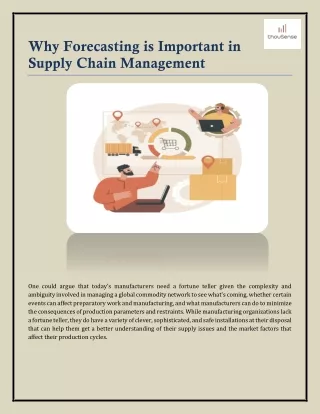 why forecasting is important in supply chain