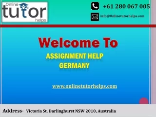 Assignment Help Germany PPT