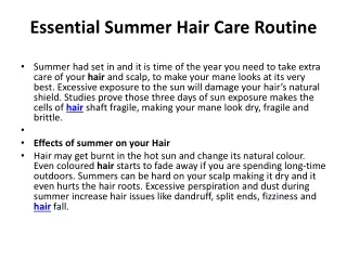 Essential Summer Hair Care Routine