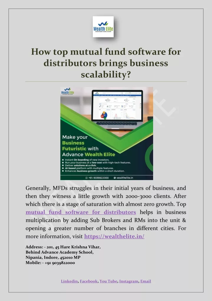 how top mutual fund software for distributors