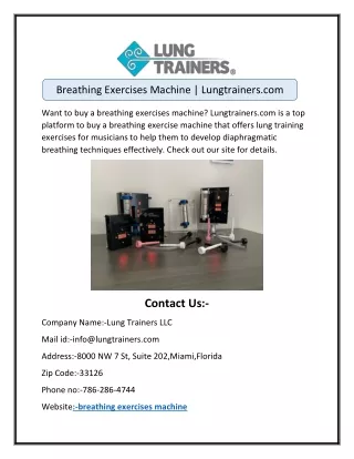 Breathing Exercises Machine | Lungtrainers.com