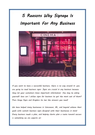 5 Reasons Why Signage Is Important For Any Business