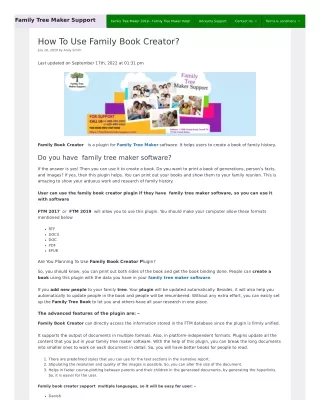 family tree maker support