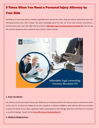 5 times when you need a personal injury attorney