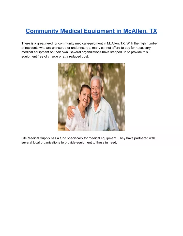 community medical equipment in mcallen tx