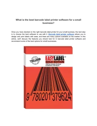What is the best barcode label printer software for a small business