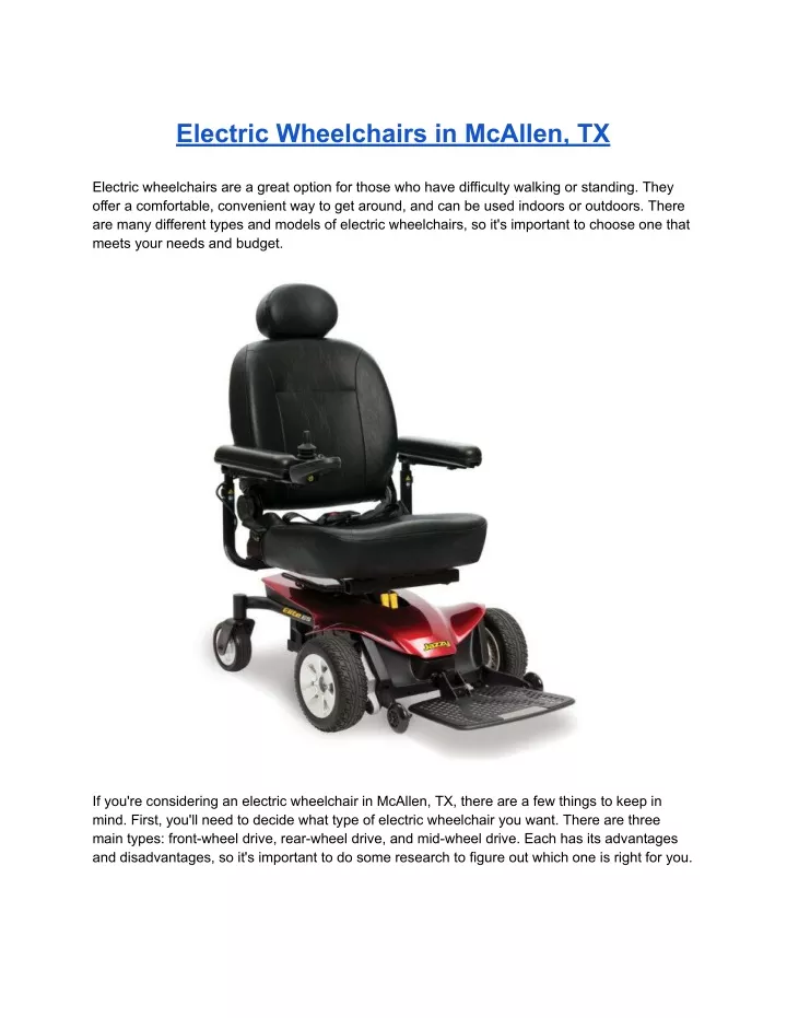 electric wheelchairs in mcallen tx