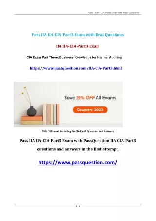 pass iia iia cia part3 exam with real questions