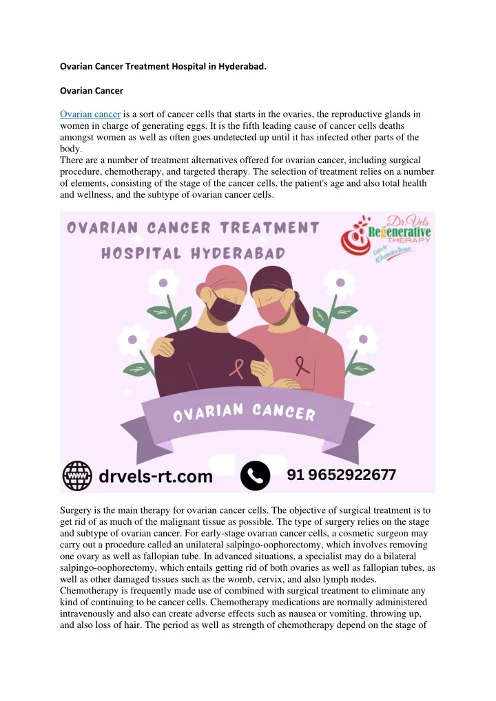ovarian cancer treatment hospital in hyderabad