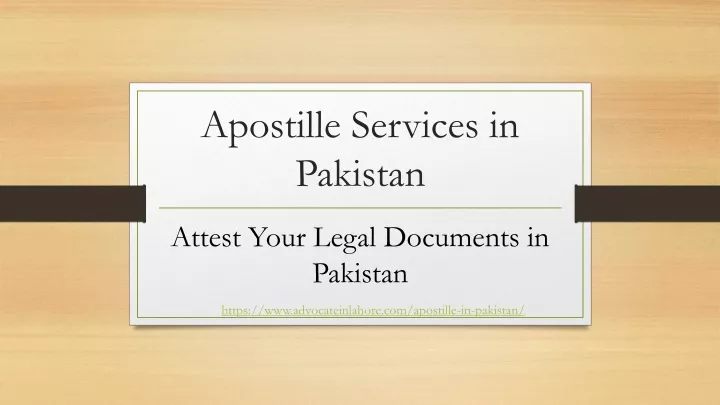 apostille services in pakistan