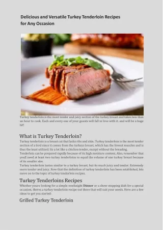 Delicious and Versatile Turkey Tenderloin Recipes for Any Occasion.