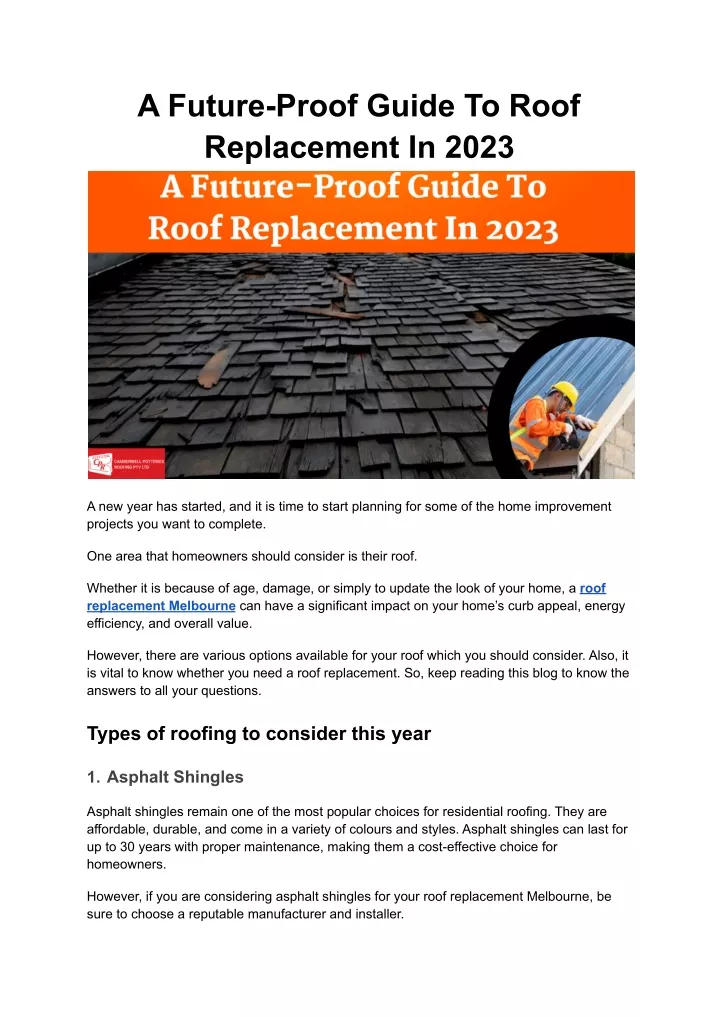 a future proof guide to roof replacement in 2023