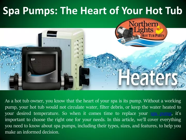 spa pumps the heart of your hot tub