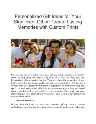 Personalized Gift Ideas for Your Significant Other- Create Lasting Memories with Custom Prints