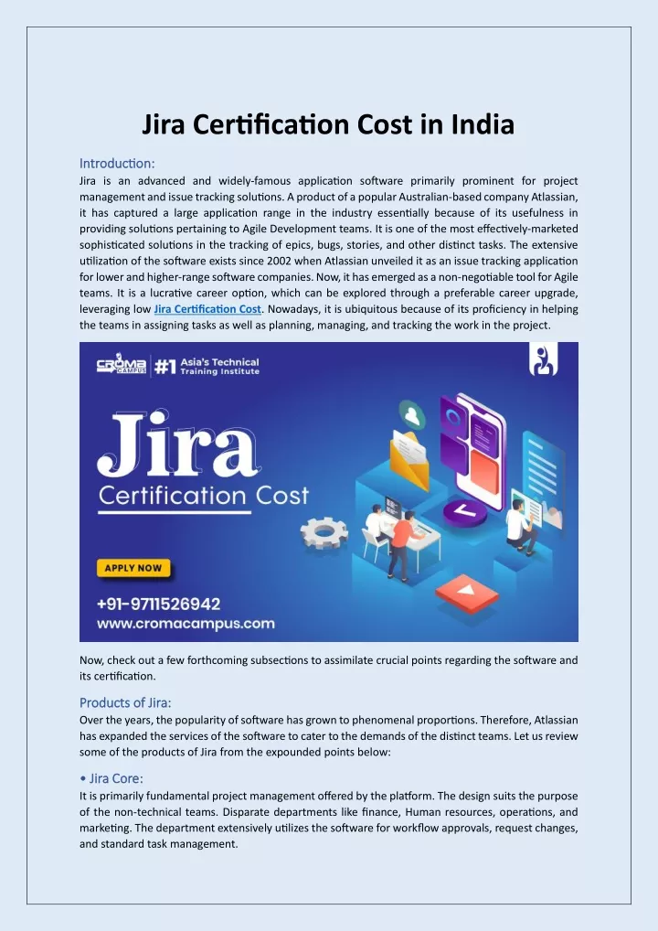 jira certification cost in india