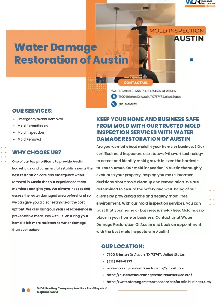 water damage restoration of austin