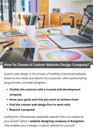 how to choose a custom website design company