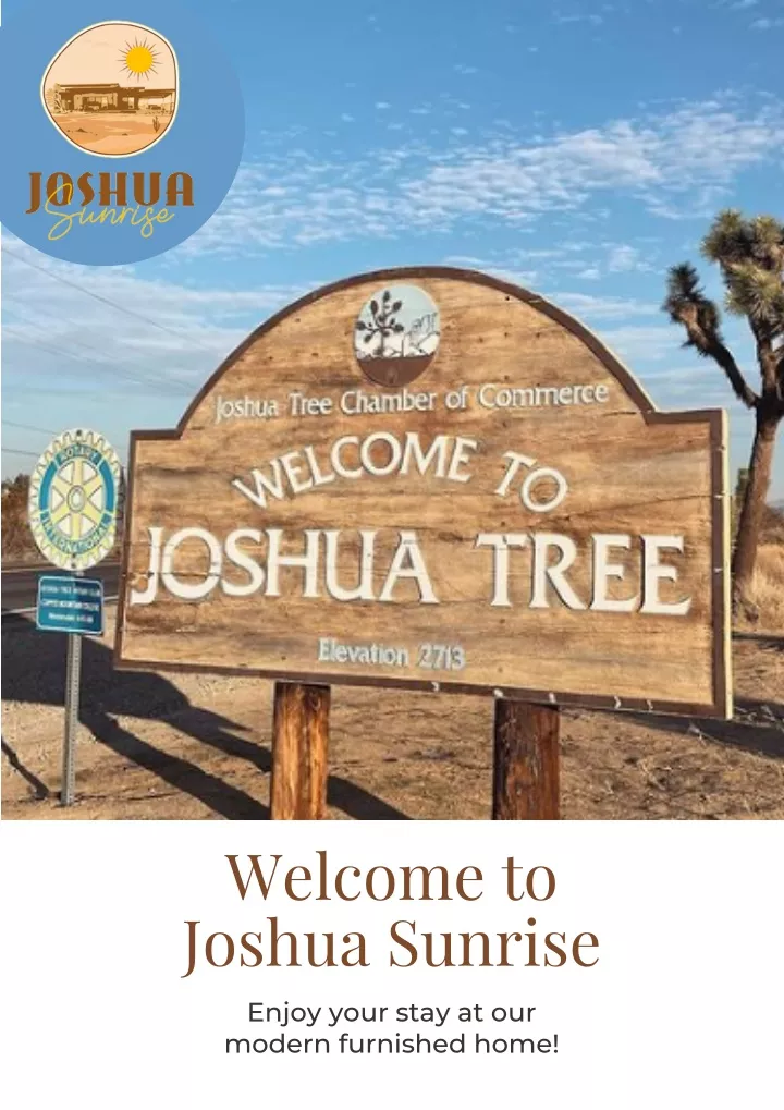 welcome to joshua sunrise