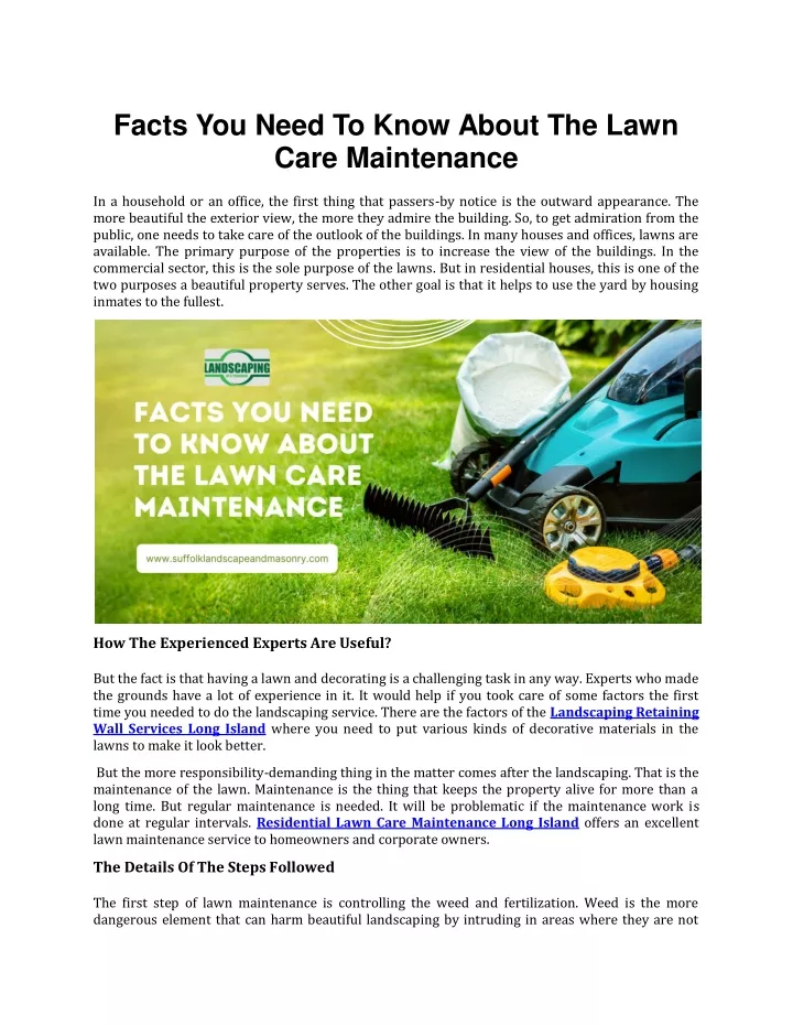 facts you need to know about the lawn care