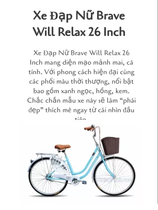 Xe Đạp Nữ Brave Will Relax 26 Inch