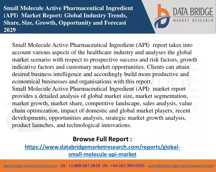 small molecule active pharmaceutical ingredient