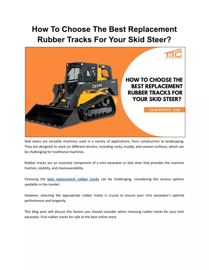 how to choose the best replacement rubber tracks