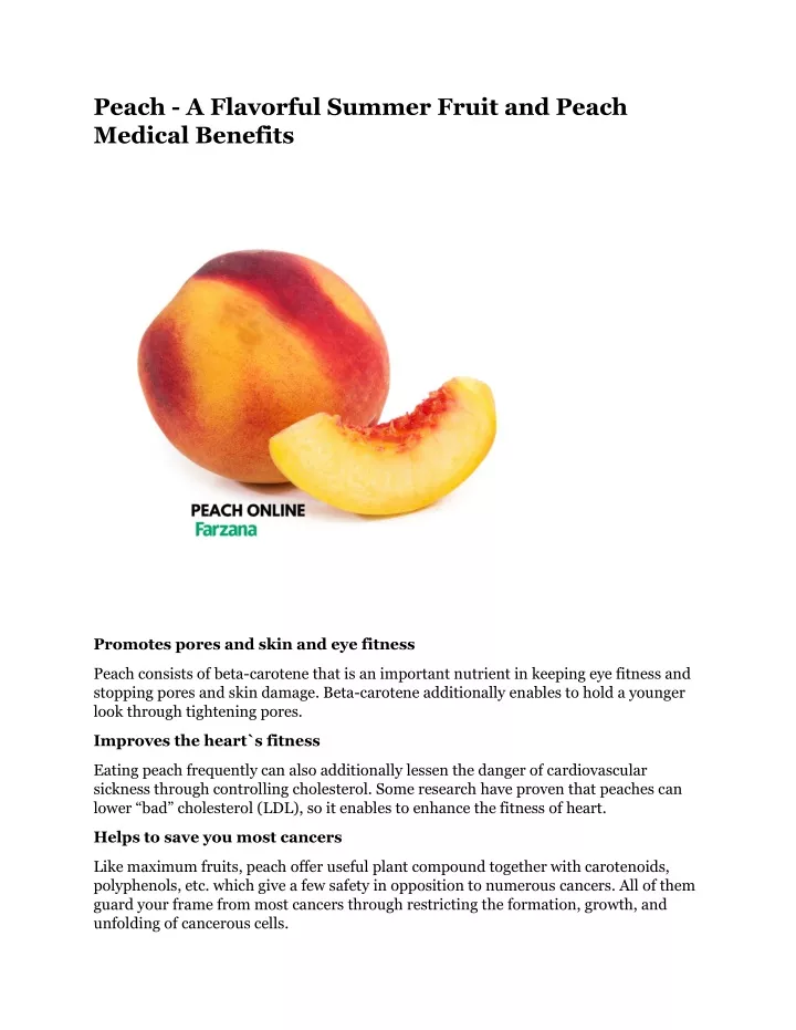 peach a flavorful summer fruit and peach medical