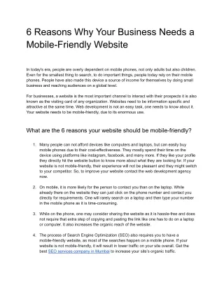 6 reasons why your business needs a mobile
