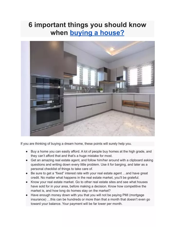 6 important things you should know when buying