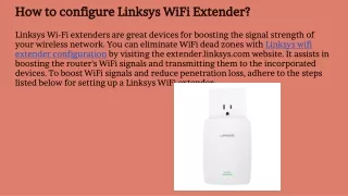 how to configure linksys wifi extender