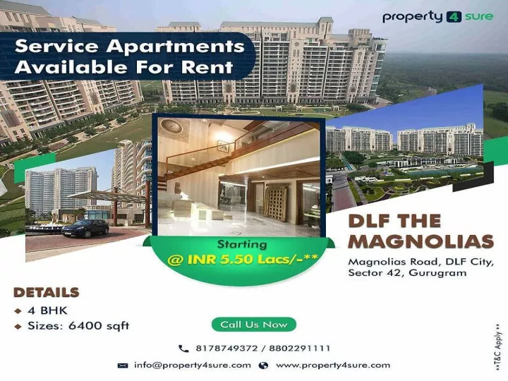 PPT Service Apartment for Rent in Gurgaon DLF Magnolias PowerPoint