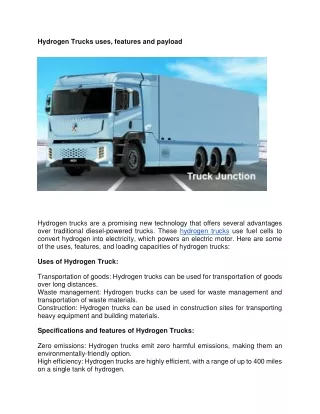 Hydrogen Trucks uses