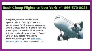 Book Cheap Flights to New York  1-866-579-8033