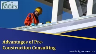 Advantages of Pre-Construction Consulting