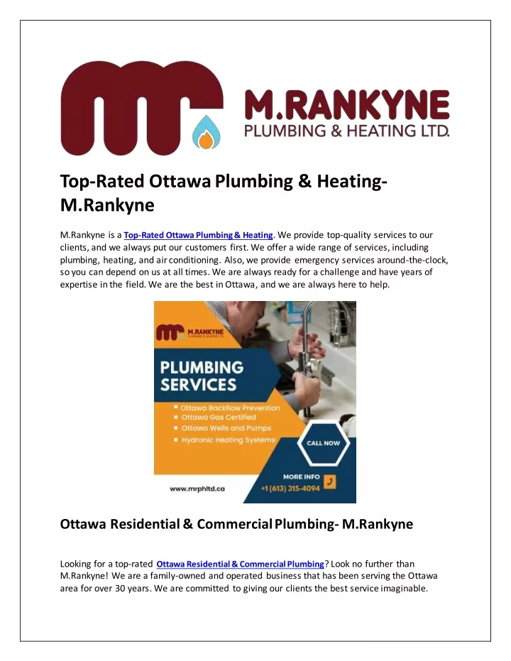 top rated ottawa plumbing heating m rankyne