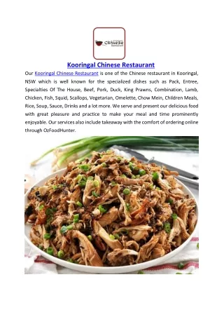 Up to 10% Offer Order Now - Kooringal Chinese Restaurant