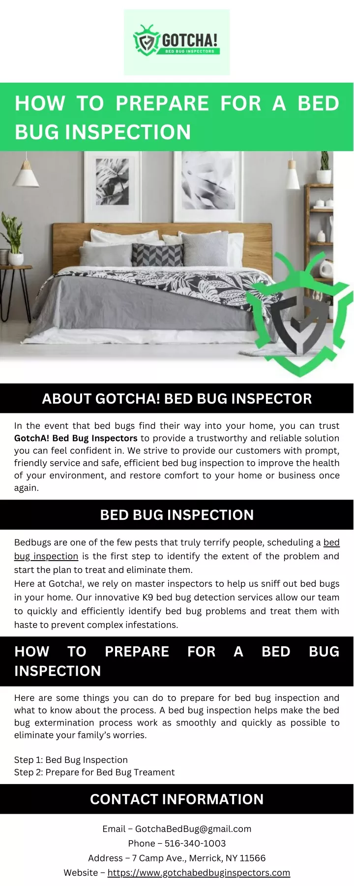 how to prepare for a bed bug inspection