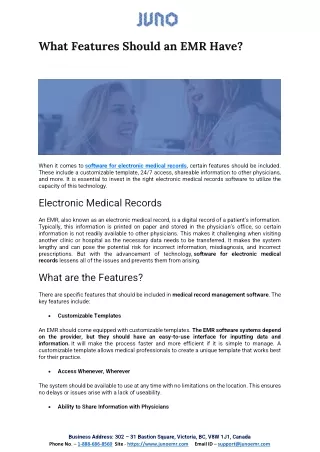what features should an emr have