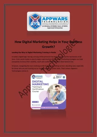 How Digital Marketing Helps in Your Business Growth