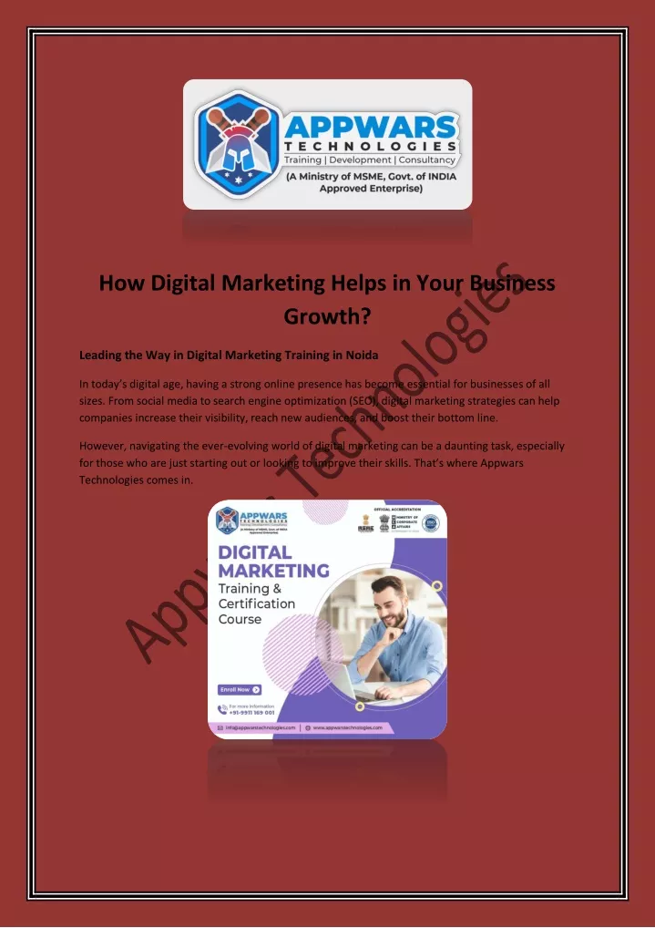how digital marketing helps in your business