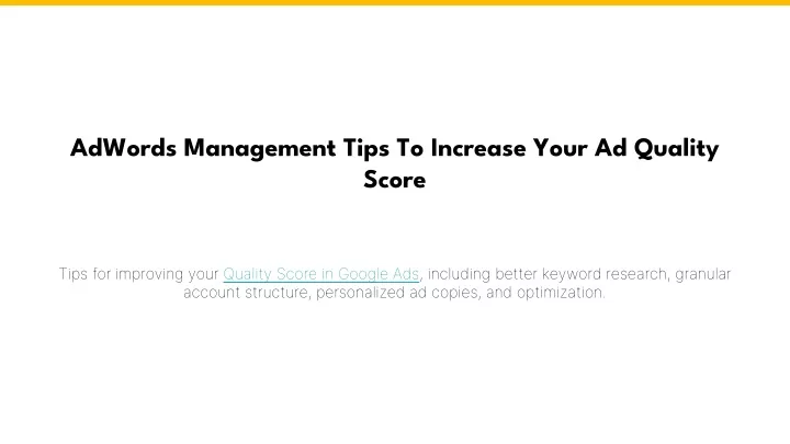 adwords management tips to increase your