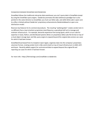 comparison between snowflake and databricks
