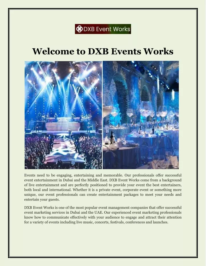 welcome to dxb events works