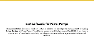 Why software for petrol pump is used ?