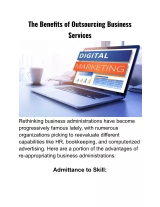 the benefits of outsourcing business services